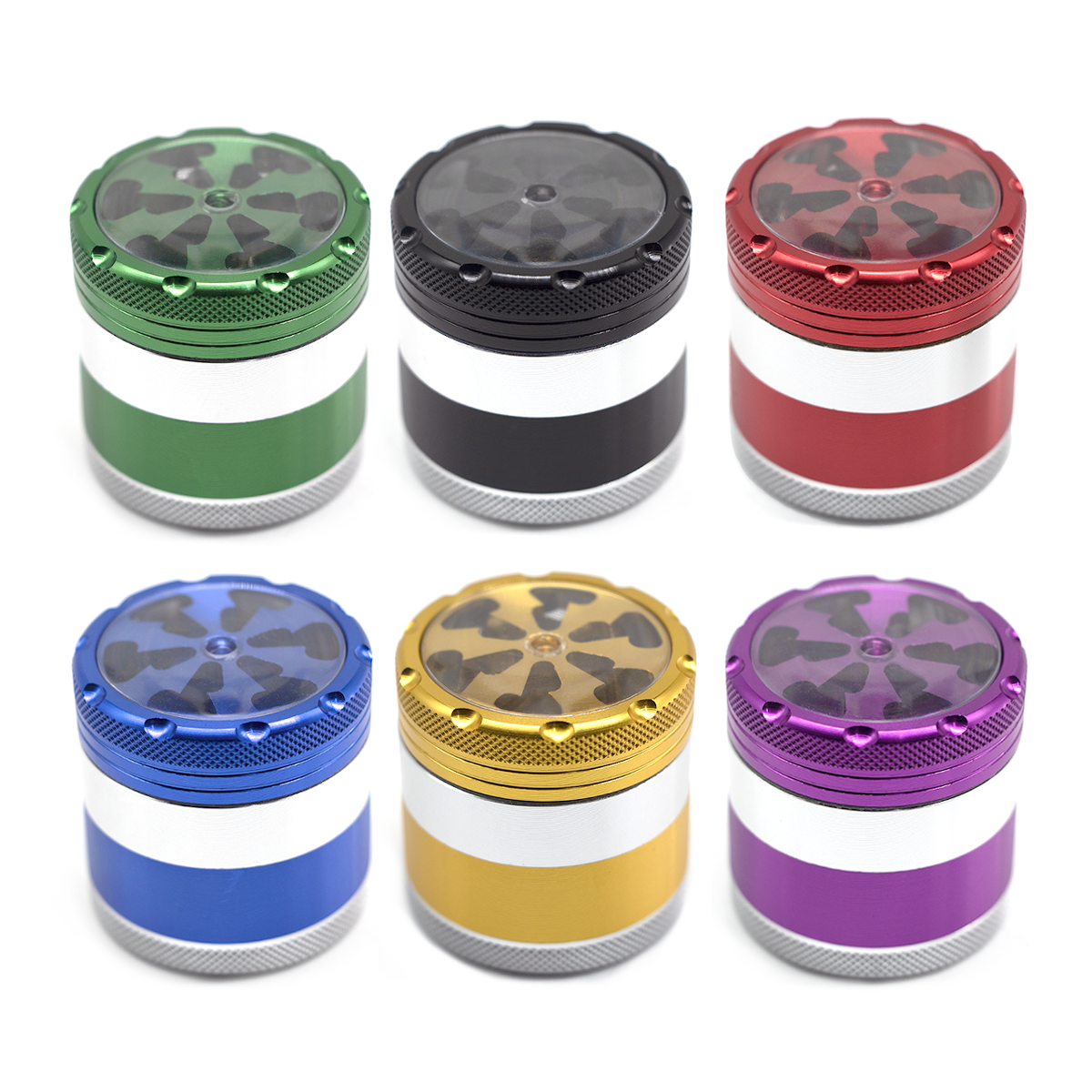 Creative Aviation Aluminum Alloy 4 Parts 50mm Tobacco Grinder Herb Grinder With Sharp Diamond Teeth Herb Crusher
