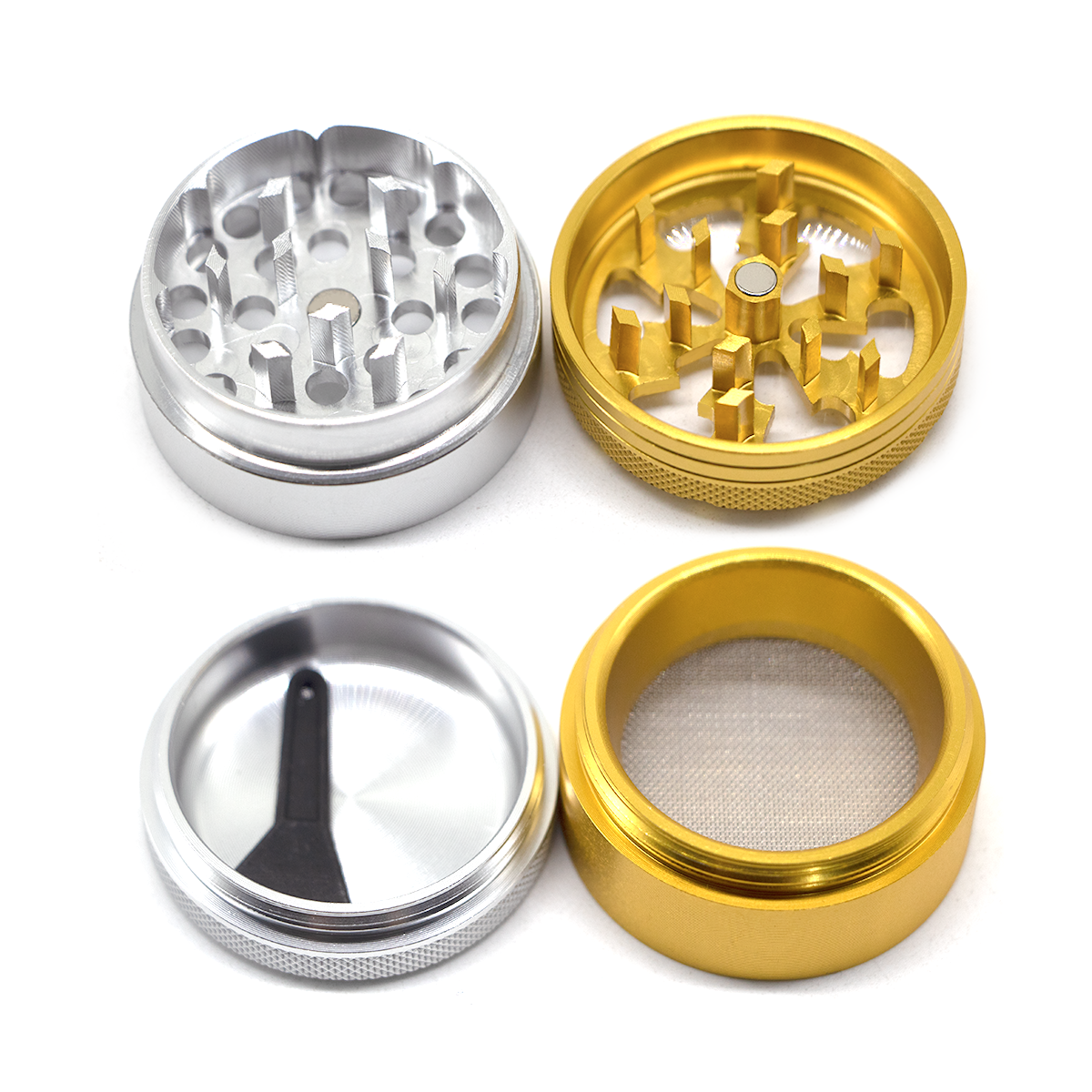 Creative Aviation Aluminum Alloy 4 Parts 50mm Tobacco Grinder Herb Grinder With Sharp Diamond Teeth Herb Crusher