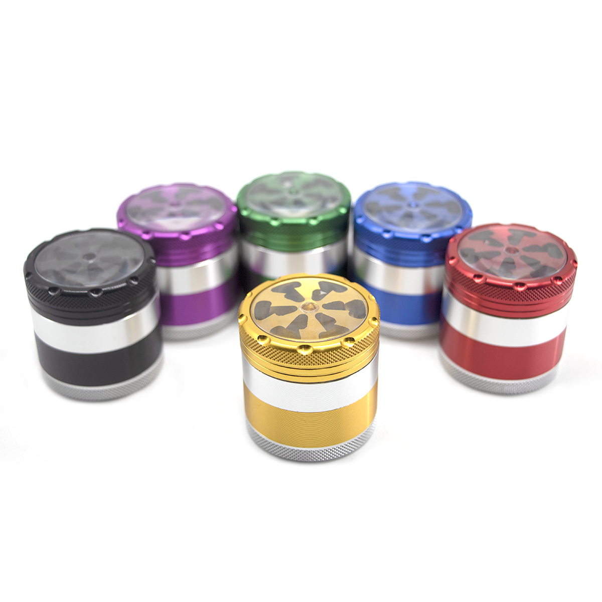 Creative Aviation Aluminum Alloy 4 Parts 50mm Tobacco Grinder Herb Grinder With Sharp Diamond Teeth Herb Crusher