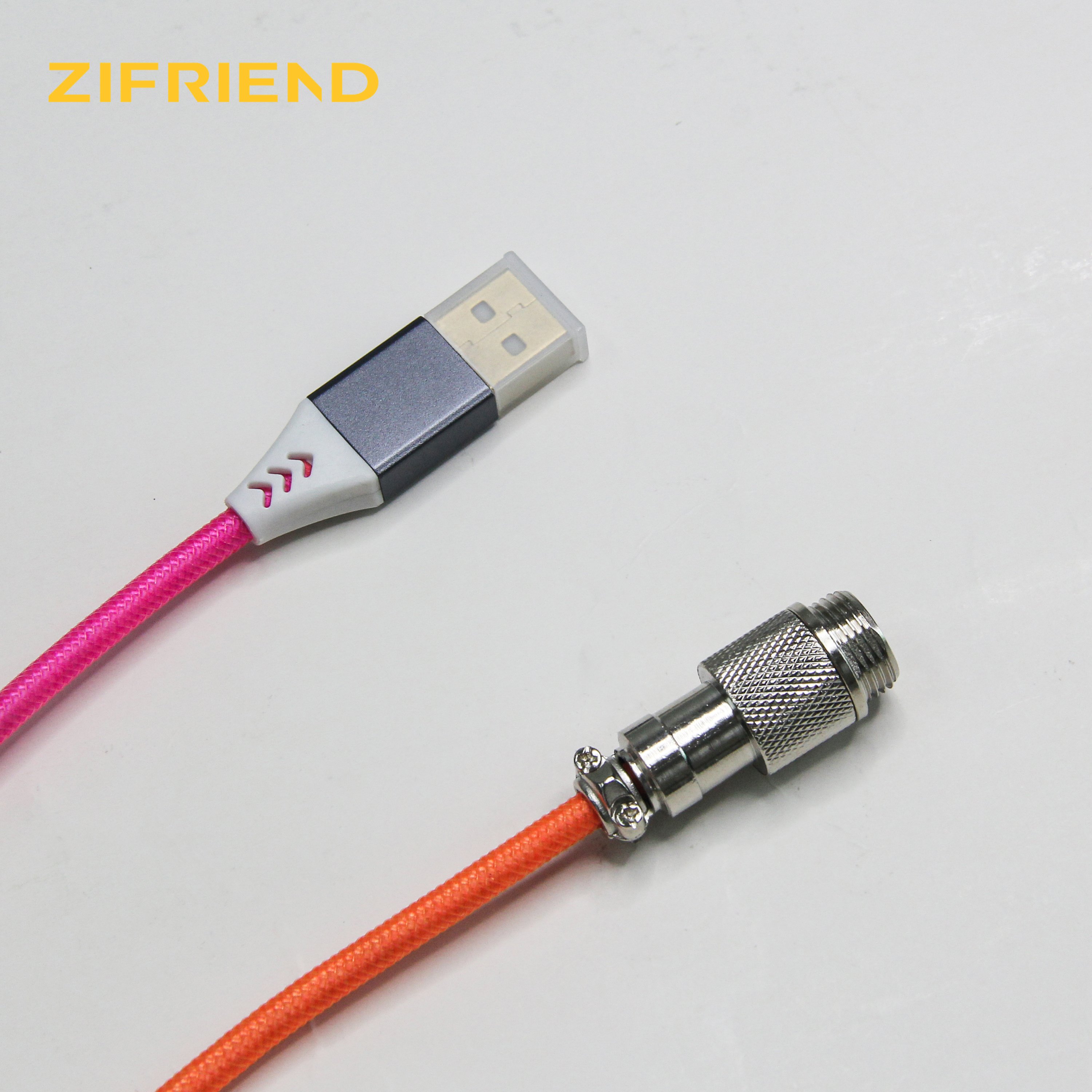 ZF Custom Gaming Keyboard Accessories with 1m Coiled Type C USB Port Cable Mechanical Keyboard and Aviator Coiling Cable
