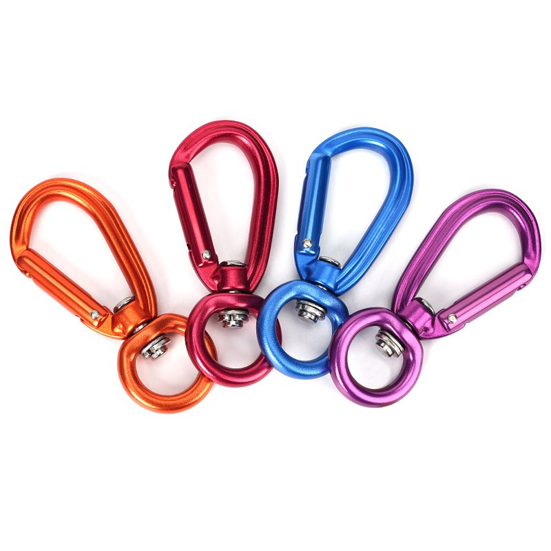 Factory Custom Small Swivel Carabiner Keychain Karabiner Locking Aluminum Carabiner For Dog Leash