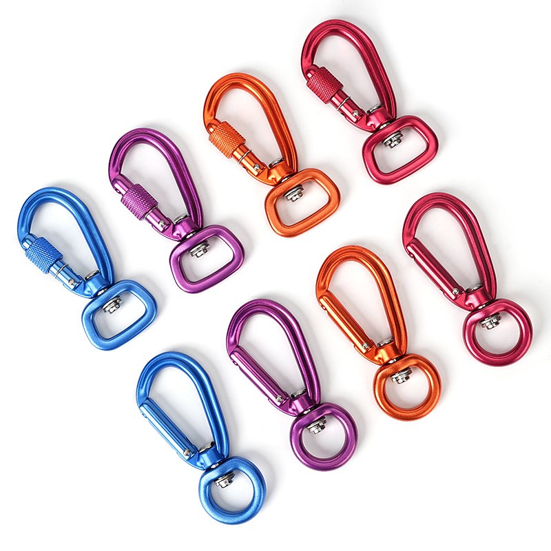 Factory Custom Small Swivel Carabiner Keychain Karabiner Locking Aluminum Carabiner For Dog Leash