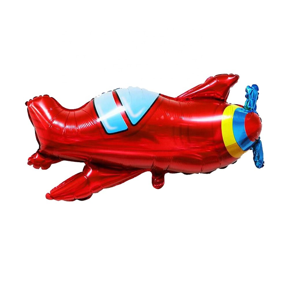 Aircraft Helicopter Accessories Advertising Decoration Flying Plane Helium Mylar Foil Red Blue White Airplane Shape Balloon
