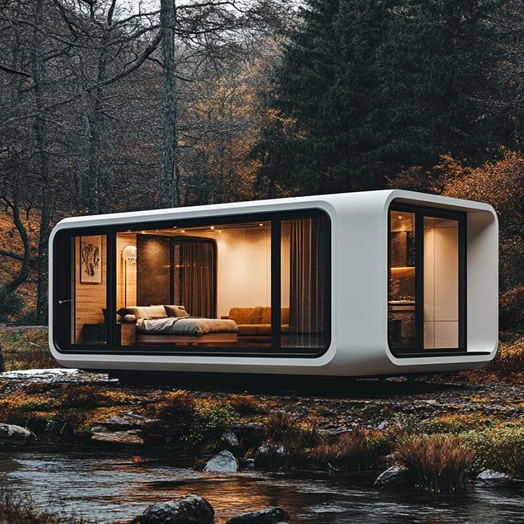 Luxury Yacht House with Floor Heating and Kitchen 20ft 40ft Container House Tiny Camping House with Wheels