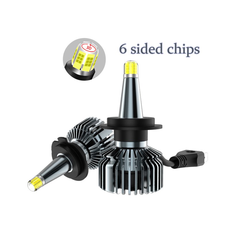 60W 8000LM H11 LED Headlight 8-Sided Chips Auto LED 6000K Car Exterior LED Conversion Kit 360 LED Headlight Bulb Car Accessories