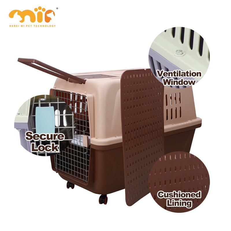 Hot Selling Sustainable Plastic Air Cage Dog Cat Transport Air Box for Aviation Outings Pets Portable