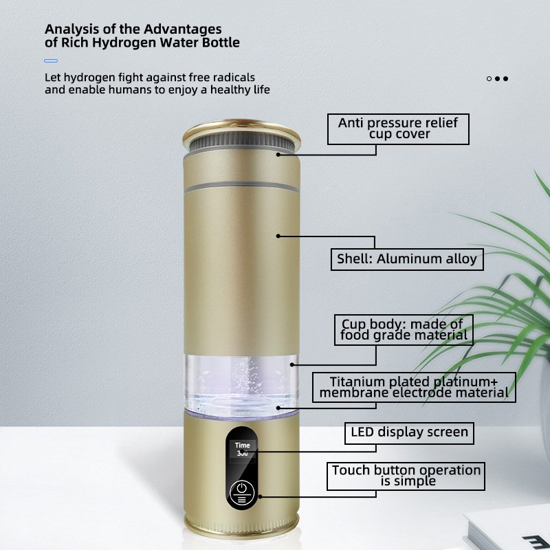 High Concentration H2 Hydrogen Bottle Portable SPE PEM Technology Hydrogen Water Generator Hydrogen Inhailer