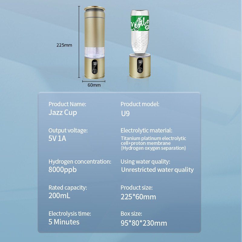 High Concentration H2 Hydrogen Bottle Portable SPE PEM Technology Hydrogen Water Generator Hydrogen Inhailer