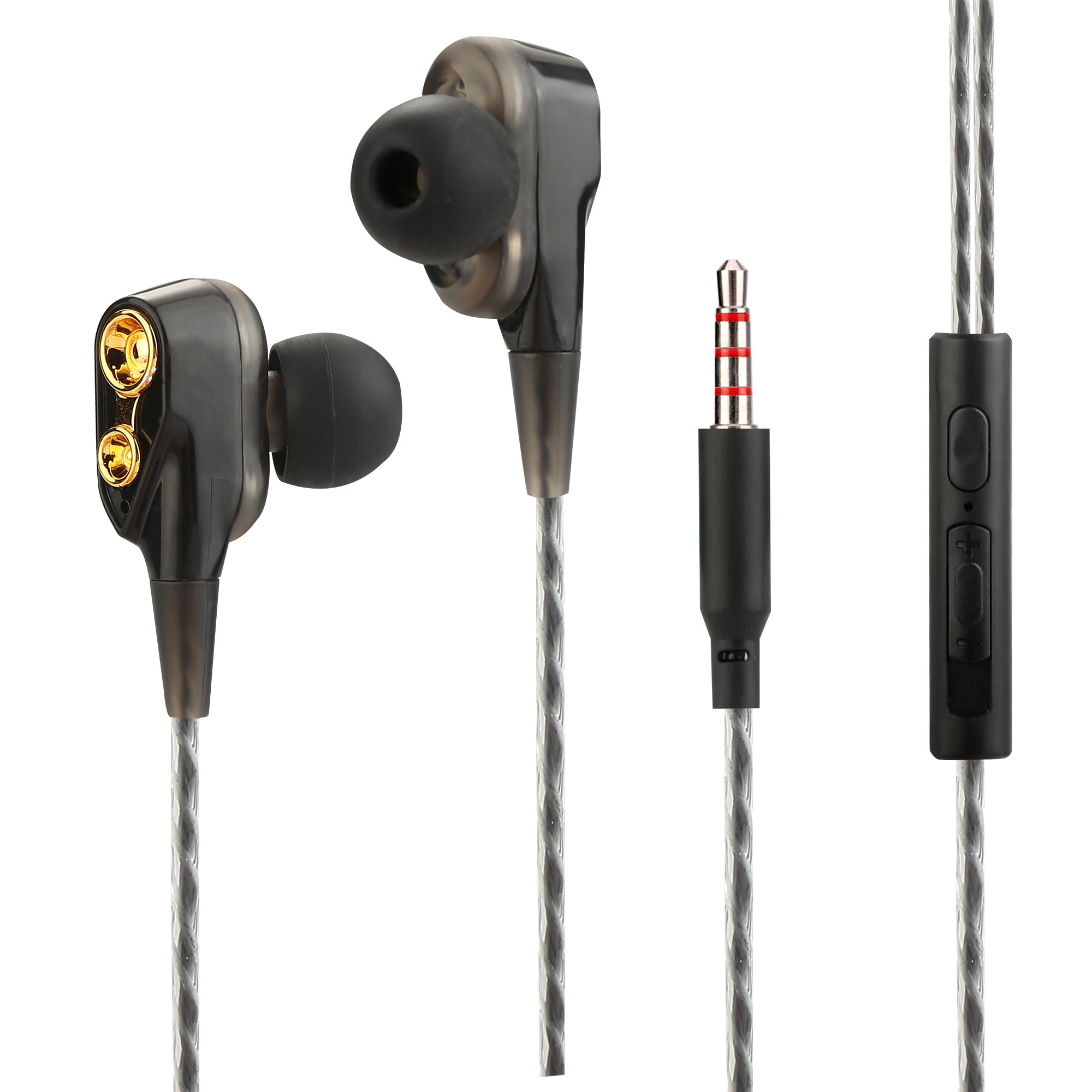 High Quality HiFi Res Dual Driver in Ear Wired Headsets Earphones Headphones Double Driver