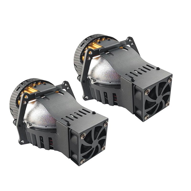 High Quality Car P14 Bi-LED Projector Lens With Dual Spotlights 55W/Low Beam 80W/High Beam CSP3570 Chips Fan Cooling New Arrival
