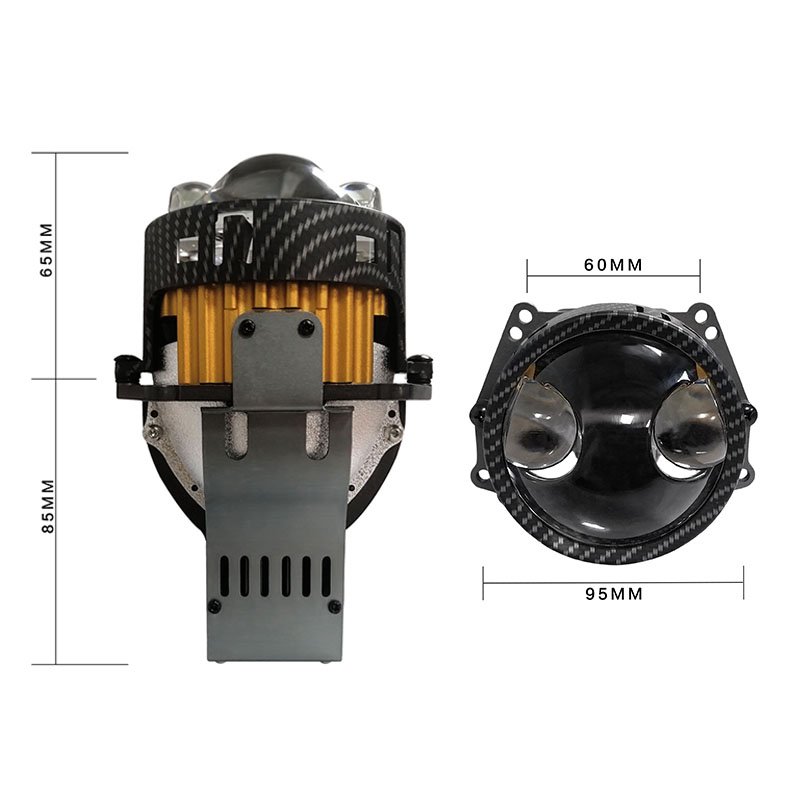High Quality Car P14 Bi-LED Projector Lens With Dual Spotlights 55W/Low Beam 80W/High Beam CSP3570 Chips Fan Cooling New Arrival
