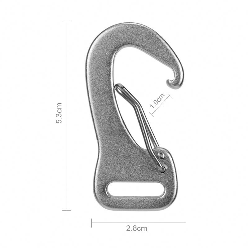 4kN Carabiner Clips Snap Hook Ultra-light Locking Aviation Aluminum Customized Spring Hook Buckle Webbing Hook Carabiner