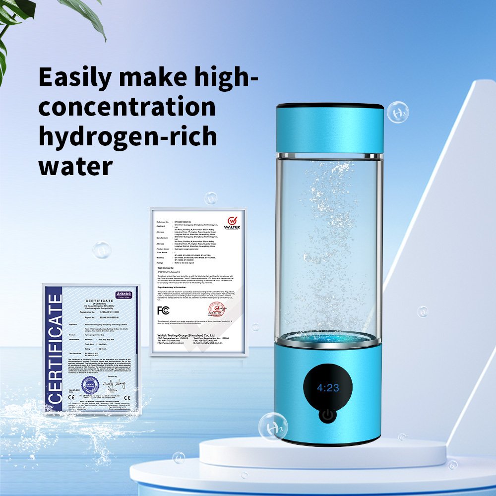 Suyzeko High Quality 2000mAh 390ml SPE PEM Hydrogen Generator Hydrogen Water Bottle 5000ppb for Resale use