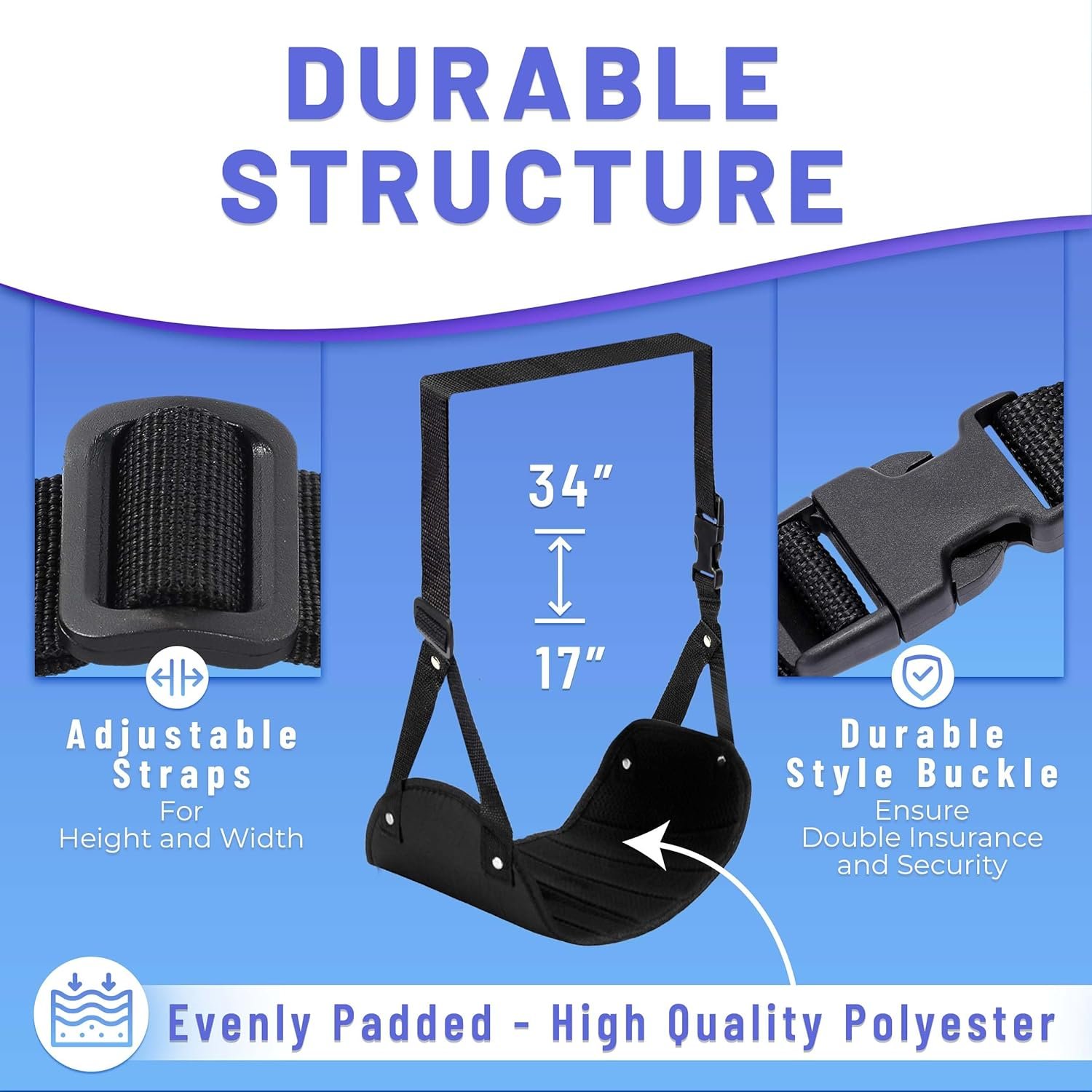 Travel Long Flight Essentials Airplane Foot Leg Portable Footrest Rest Under Desk Office Foot Hammock