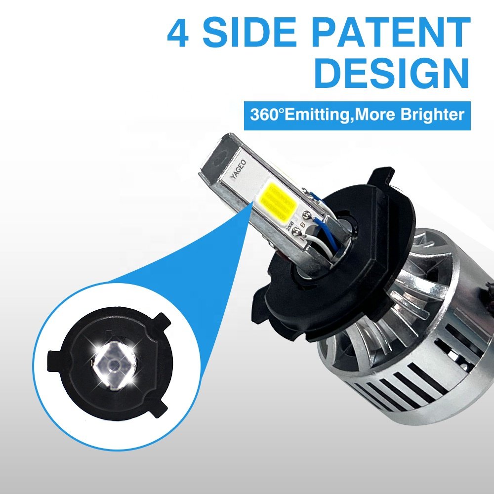 Motoled AC/DC8-80V M4PLUS-COB 60W 6000LM 4 SIde Emitting Motorcycle LED Bulb Headlight
