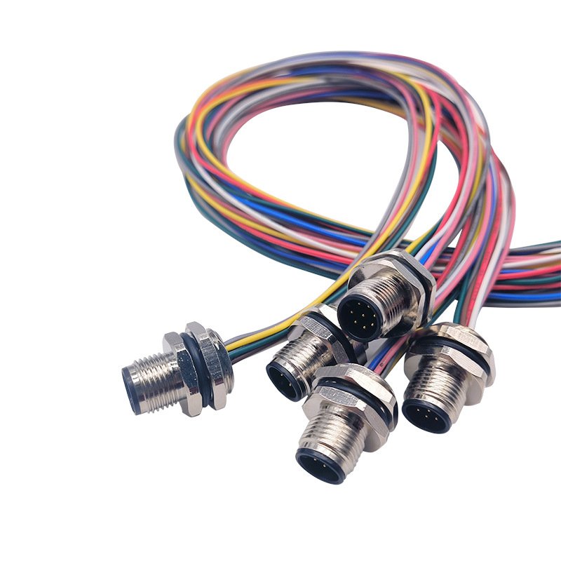 OEM & ODM M12 Female 8pin Terminal Aviation Cable Sockets Panel Mount Waterproof Connector Connectivity Accessories