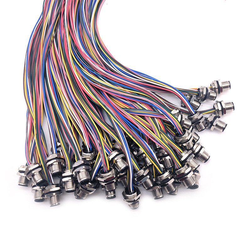 OEM & ODM M12 Female 8pin Terminal Aviation Cable Sockets Panel Mount Waterproof Connector Connectivity Accessories