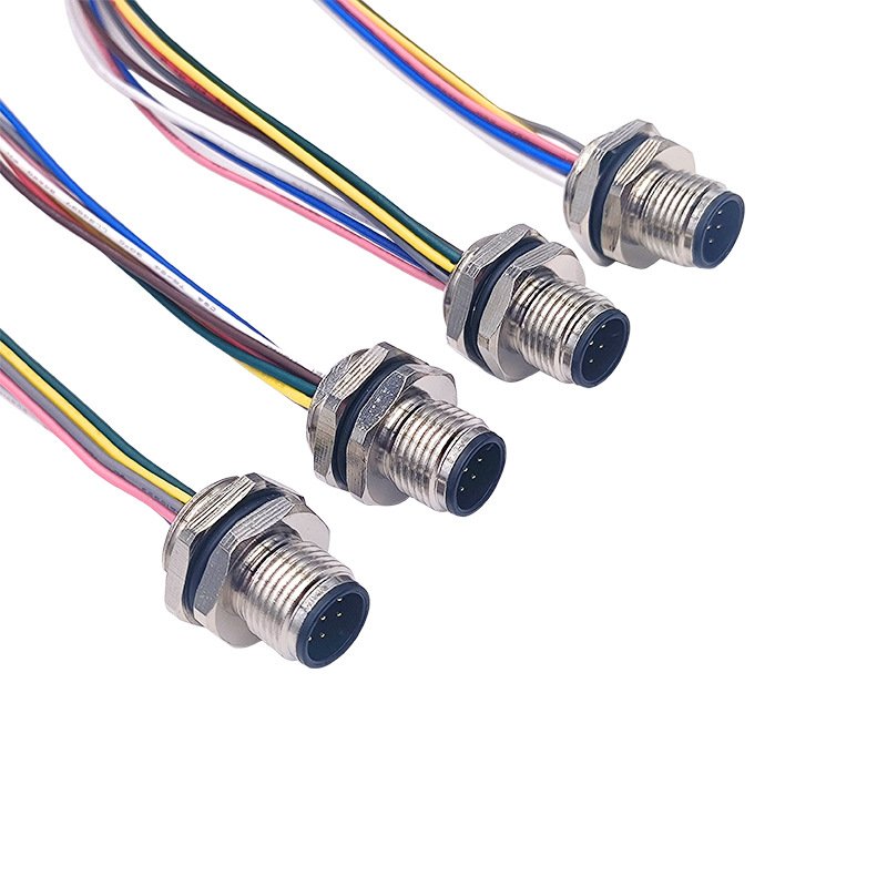OEM & ODM M12 Female 8pin Terminal Aviation Cable Sockets Panel Mount Waterproof Connector Connectivity Accessories