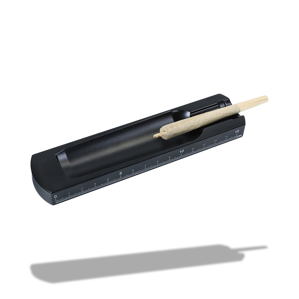 High Quality Cigar Ashtray Cigar Holder Aviation Aluminum Smoke Extinguisher Cigar Roll Storage Box with Ruler