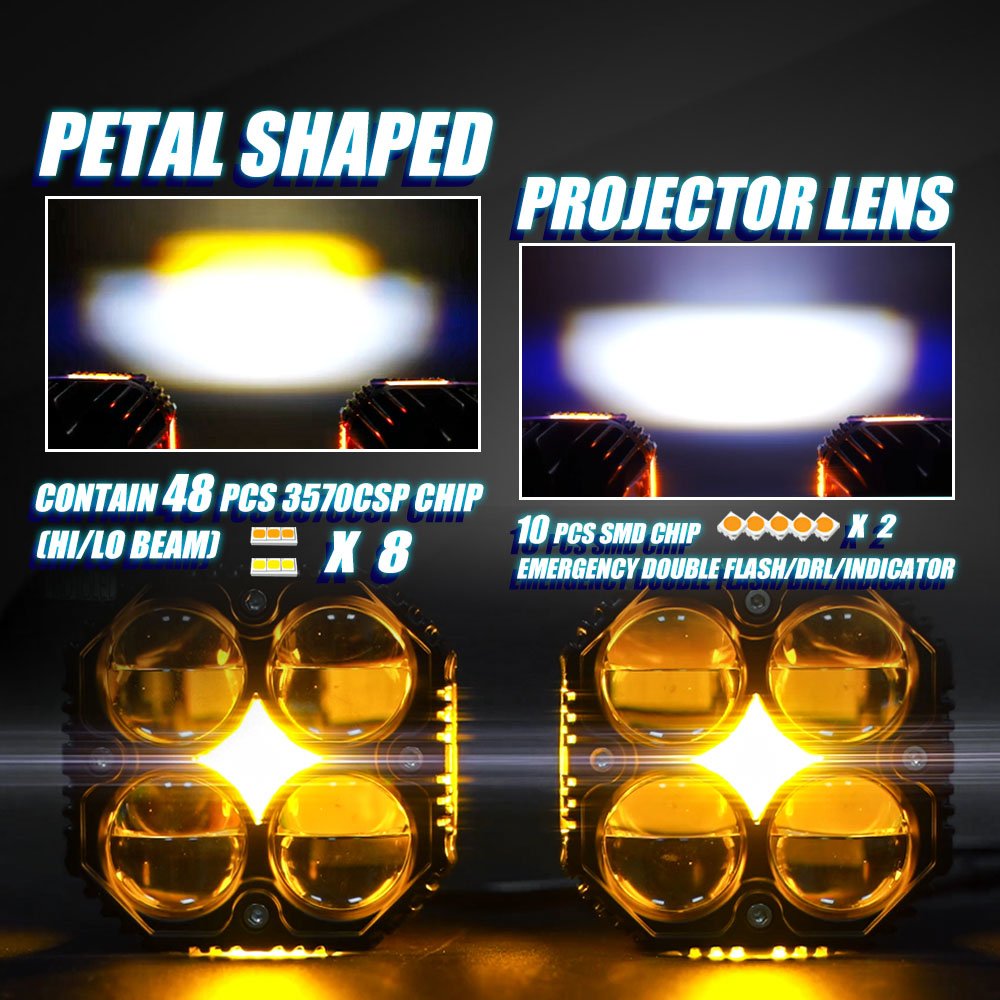 MOTOLED Focos Auxiliares Led Para Moto Luces Exploradoras 50 60 70 80 100 140 180 Watts Con Interruptor Y Soporte De Fijacion
