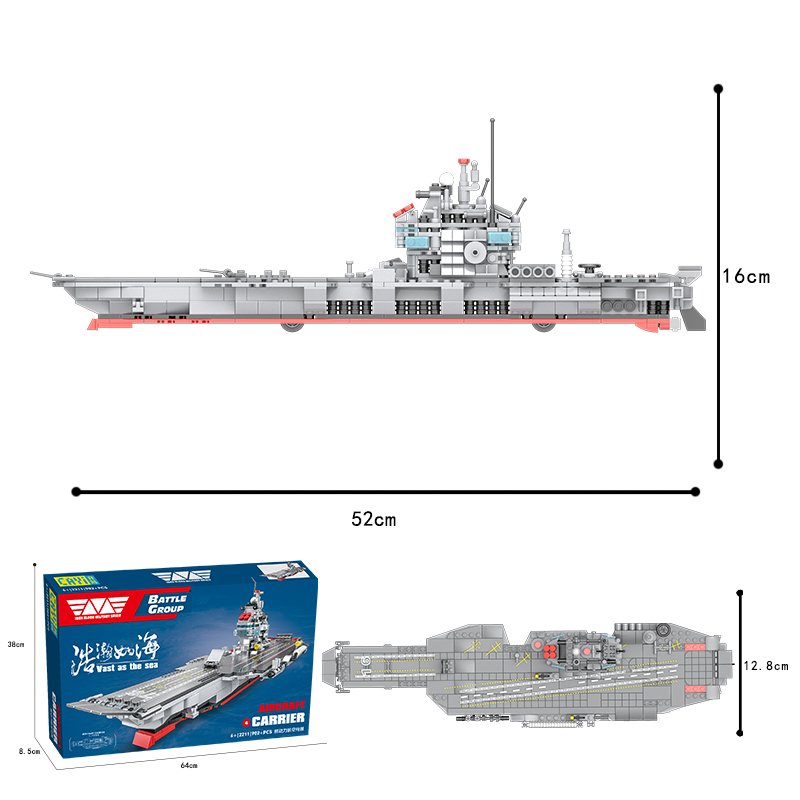 CAYI 2211 Hot Sale Military Aircraft Carrier Battleship Nuclear Aircraft Carrier Building Blocks Sets Toys For Kid's Educational