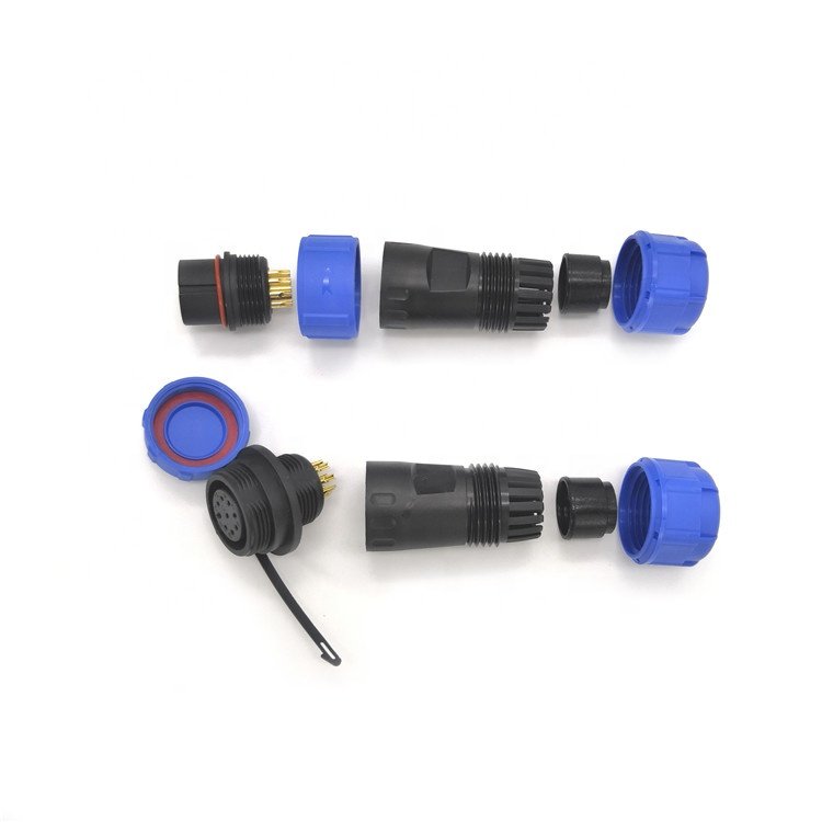 WEIPU Customized IP68 Waterproof Connector SP29 Threaded Coupling for 2Pin/3Pin Plastic Housing Power Cable with High Durability