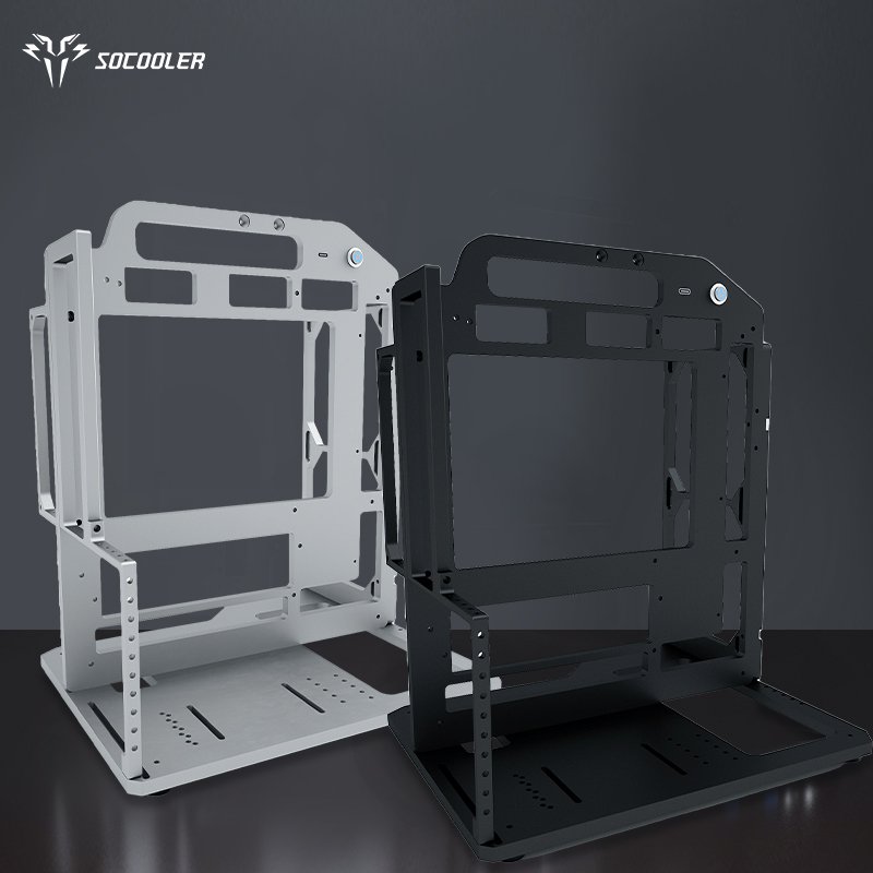 Socooler Custom Full Tower Open Frame PC Case M-ATX Accessories Compatible with RTX 4060 GPU Customized for Users