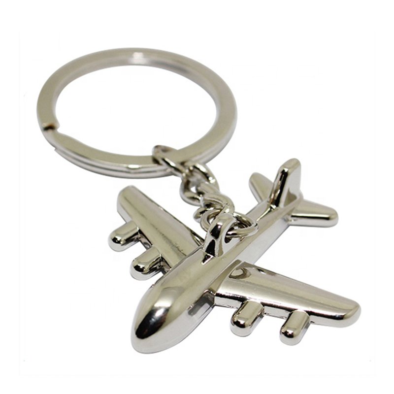 Wholesale Personalize Custom Logo Metal 3D Souvenir Gift Mini Aviation Plane Accessories Key Chain Aircraft Airplane Keychain