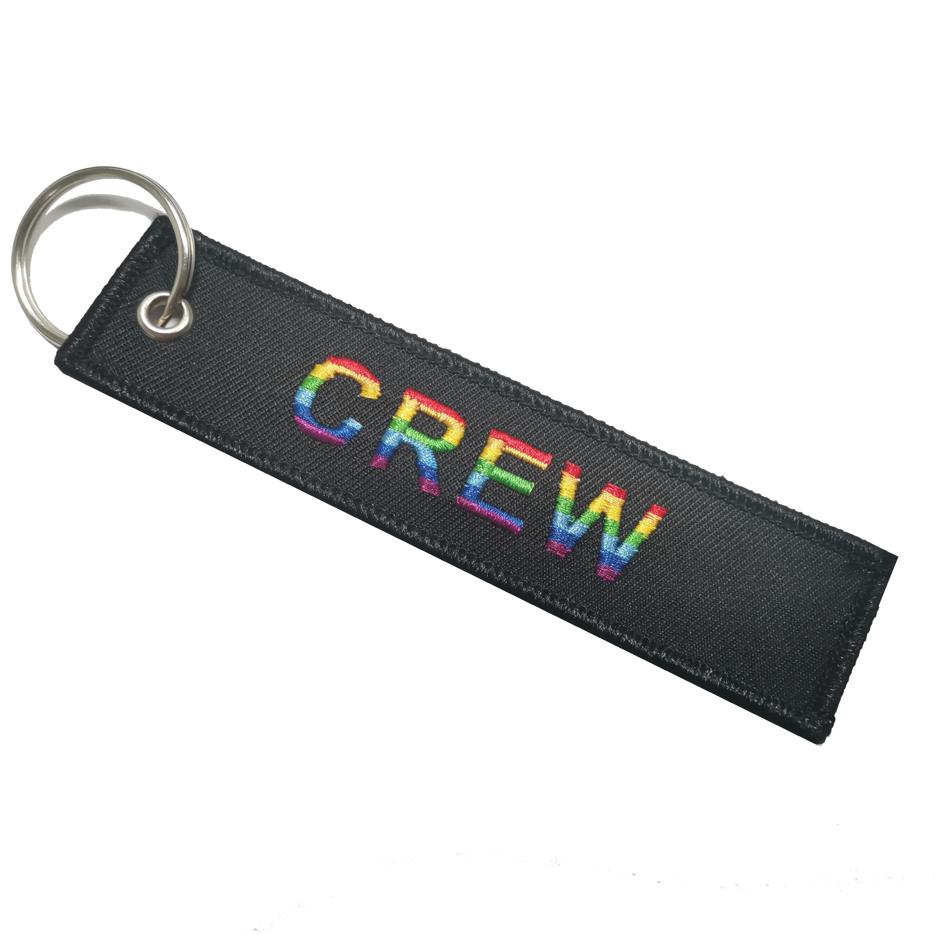 Factory OEM Custom Embroidered Keychain Flight Motorcycle Key Tag Airplane Crew Jet Tag Pilot Embroidery Keychain