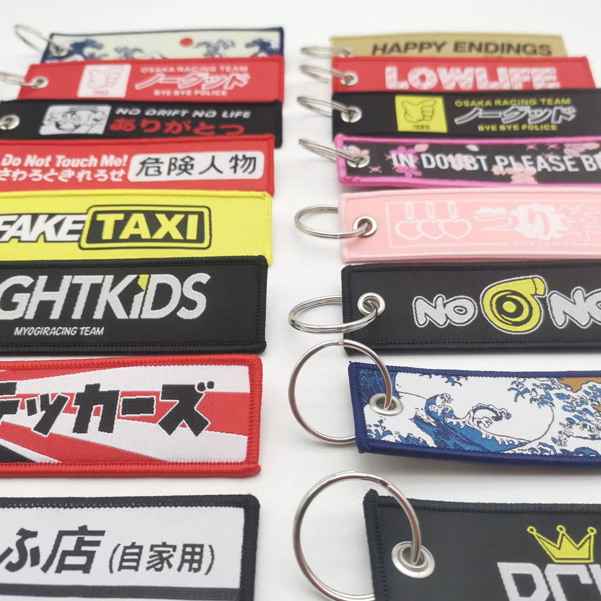 Factory OEM Custom Embroidered Keychain Flight Motorcycle Key Tag Airplane Crew Jet Tag Pilot Embroidery Keychain