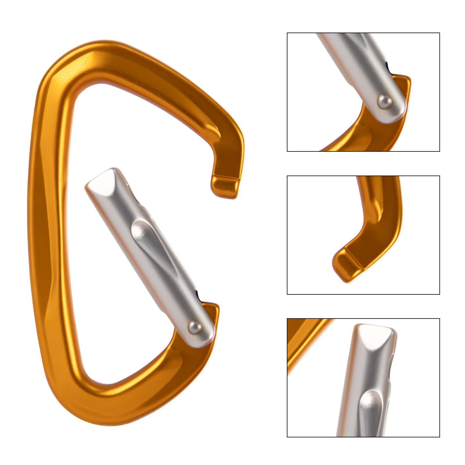 Wholesale Small 12KN Carabiner D Shape Climbing Snap Hook Customized LOGO and Color Aviation Aluminum Alloy
