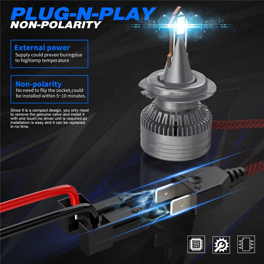Car Accessories LED Lamp High Quality Headlamp H4 Led Headlight Canbus Super High Power Led 9-36v H1 H7 H11 9005 9012 9006