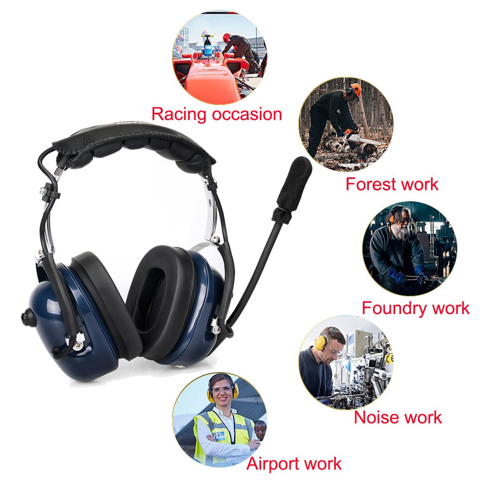 Top Sales Noise Cancelling Aviation Microphone Headset Walkie Talkie Wired Headphones for Kenwood Motorola Baofeng Radio