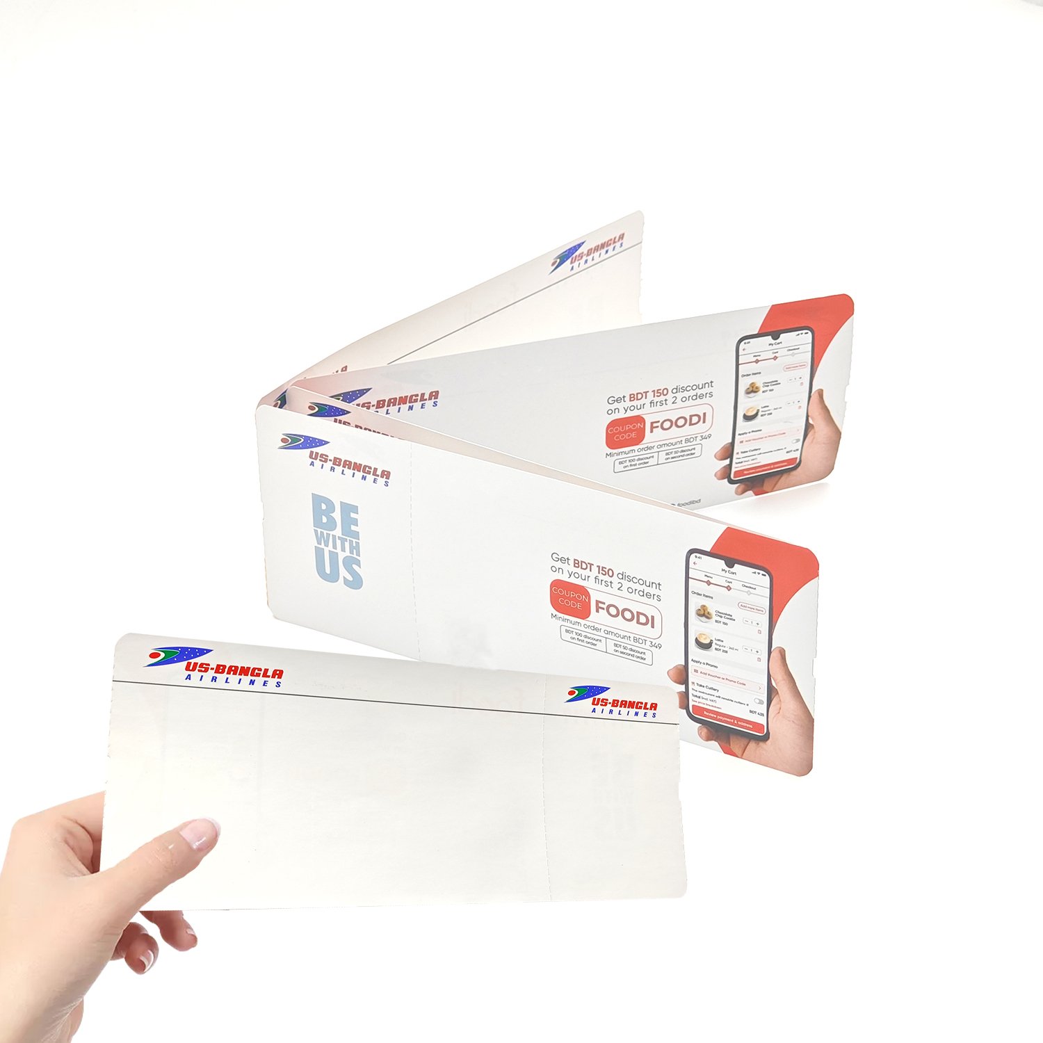 Custom Printing Tourist Attraction Ticket Thermal Coated Cardboard Flight Event Ticket Airline Boarding Pass Paper Flight Ticket