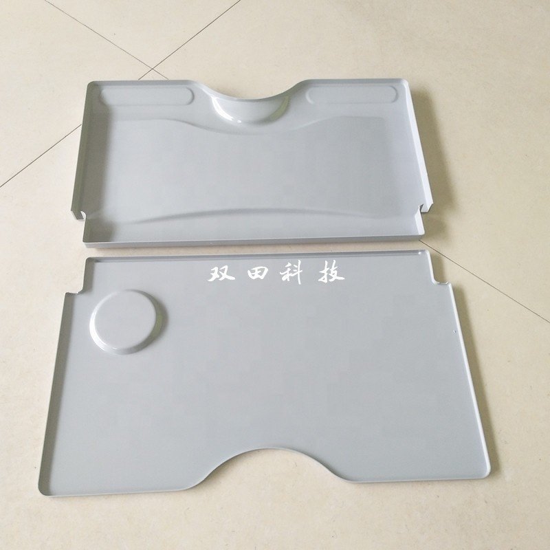 Factory Custom Retardent Plastic Folding Hideaway Dining Table Used in Plane, Vacuum Forming PC Plastic Aviation Interior Parts