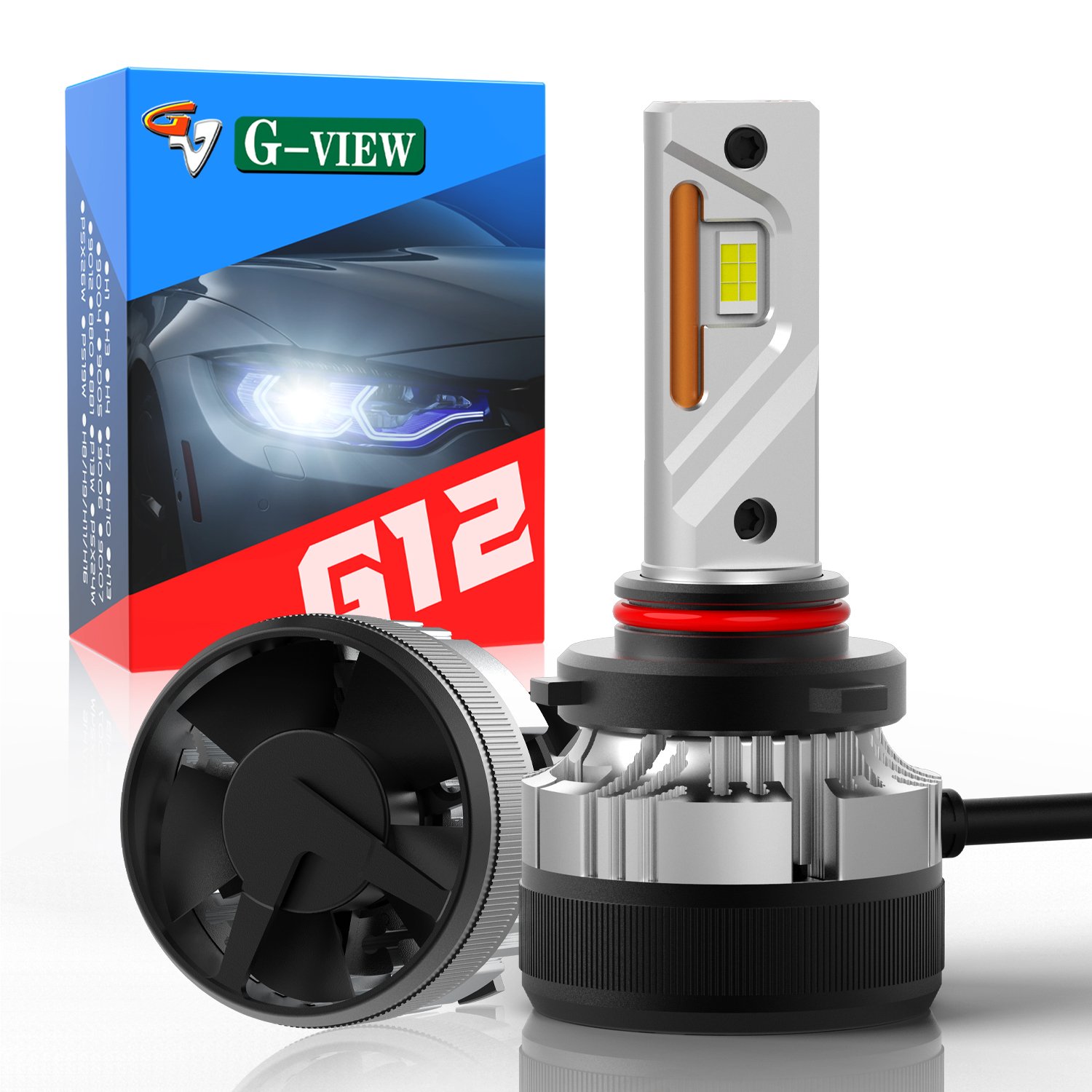 Gview 100W LED Head Lights 9006 9012 H1 H3 H4 H8 Copper Vacuum Double Heat Pipe 9005 LED Headlight for Car