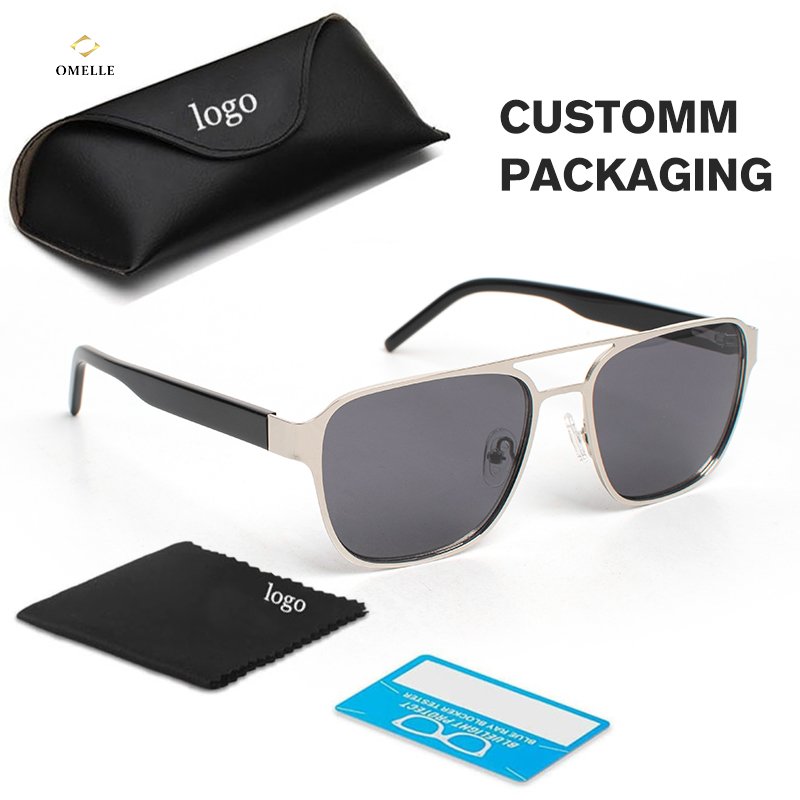 OMELLE Metal Double Bridge Sunglasses Men Women Custom Logo High Quality Fashion Eyewear Sun Glasses Sunglasses Wholesale