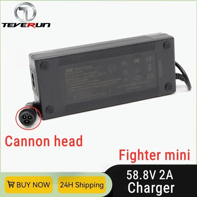 Original TEVERUN 58.8V 5A Fast Charger for Teverun Fighter Mini 52V Electric Scooter 3-Pin Quick Certified Charger Accessories
