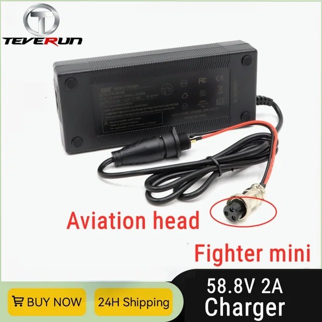 Original TEVERUN 58.8V 5A Fast Charger for Teverun Fighter Mini 52V Electric Scooter 3-Pin Quick Certified Charger Accessories