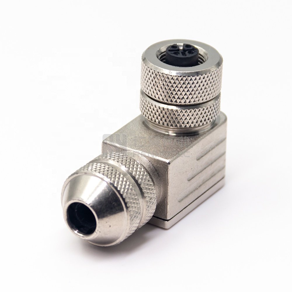 M12 5 Pin Waterproof Connector Threaded Metal Plugs