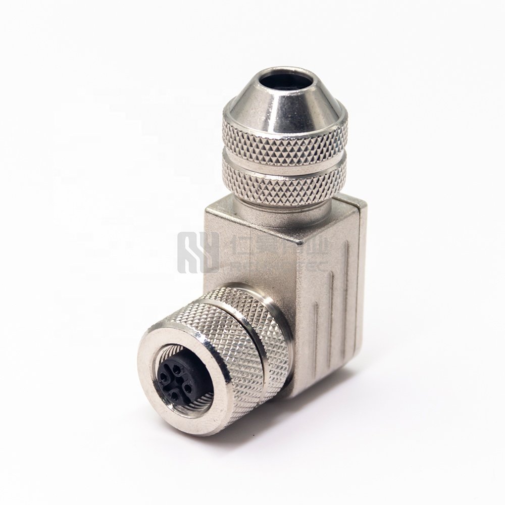 M12 5 Pin Waterproof Connector Threaded Metal Plugs