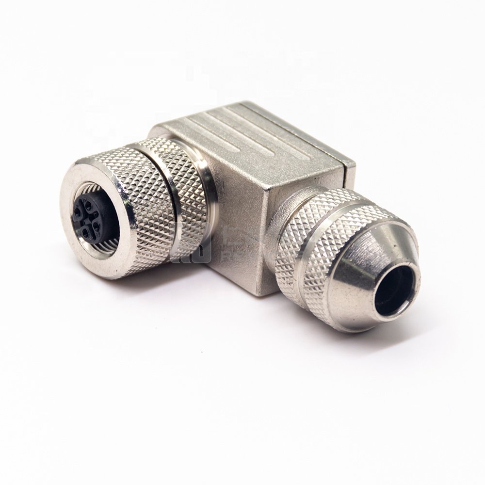 M12 5 Pin Waterproof Connector Threaded Metal Plugs