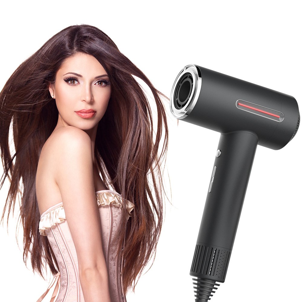 Professional High Speed Hair Dryer 1600W Strong Wind Negative Ion Blow Hair Dryer Hair Dryer with Accessories