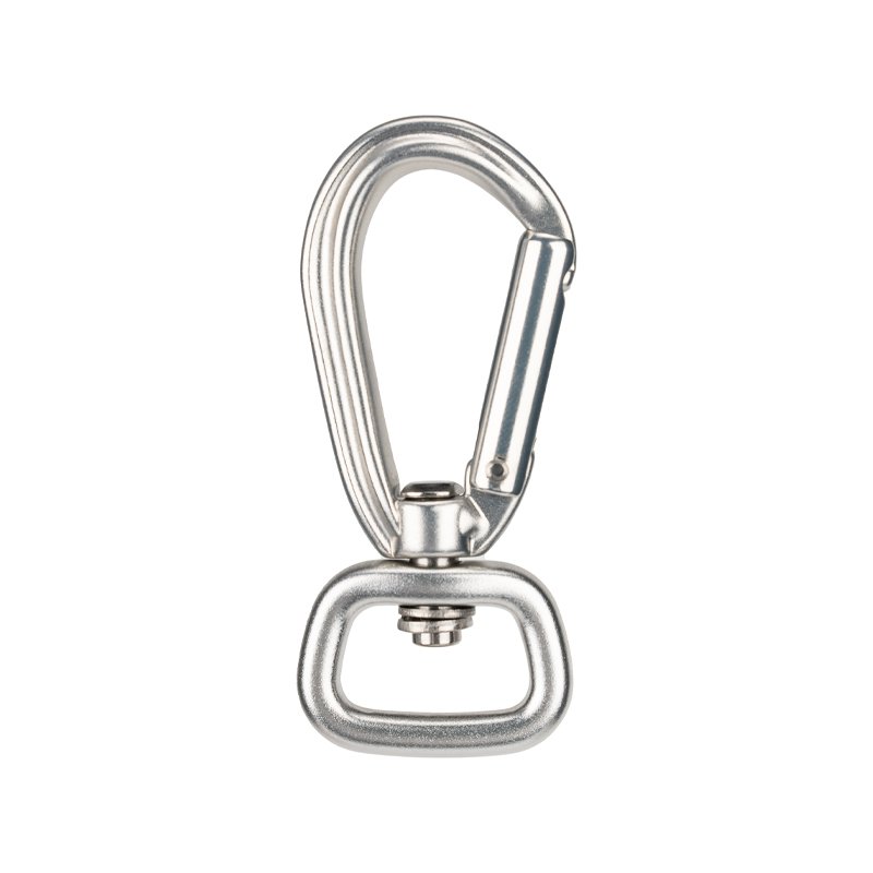 4kN Multifunctional D Buckle Carabiner with Swivel Ring 360 Degrees Swivel Outdoor Carabiner Keychain Pet Leash Hook