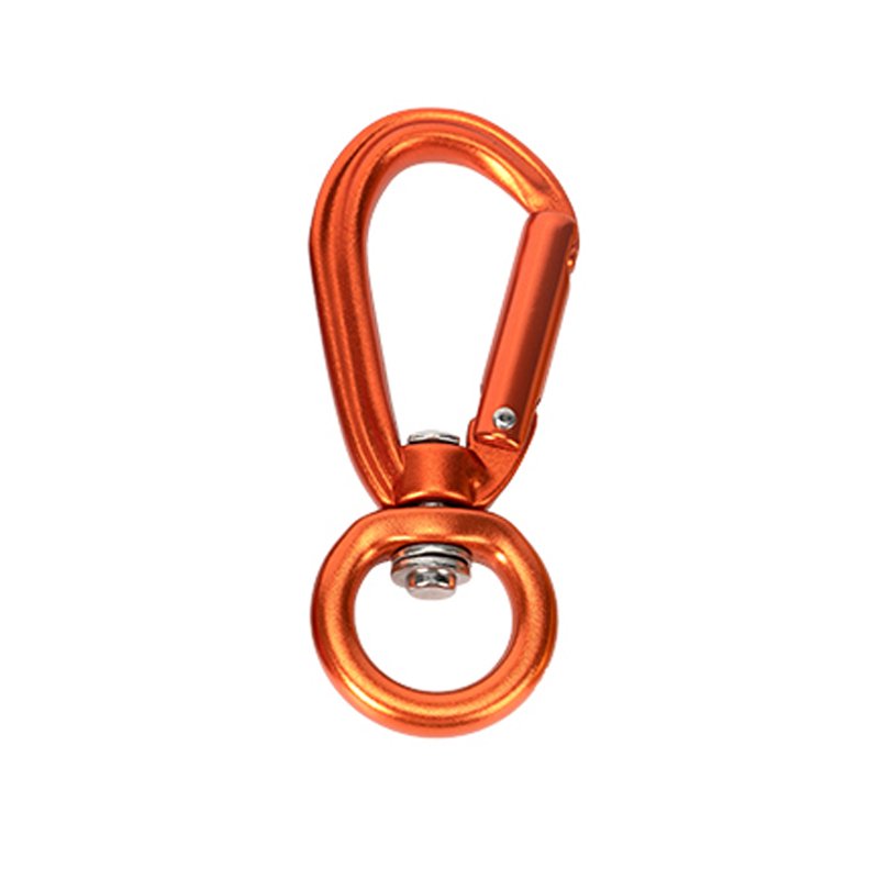 4kN Multifunctional D Buckle Carabiner with Swivel Ring 360 Degrees Swivel Outdoor Carabiner Keychain Pet Leash Hook