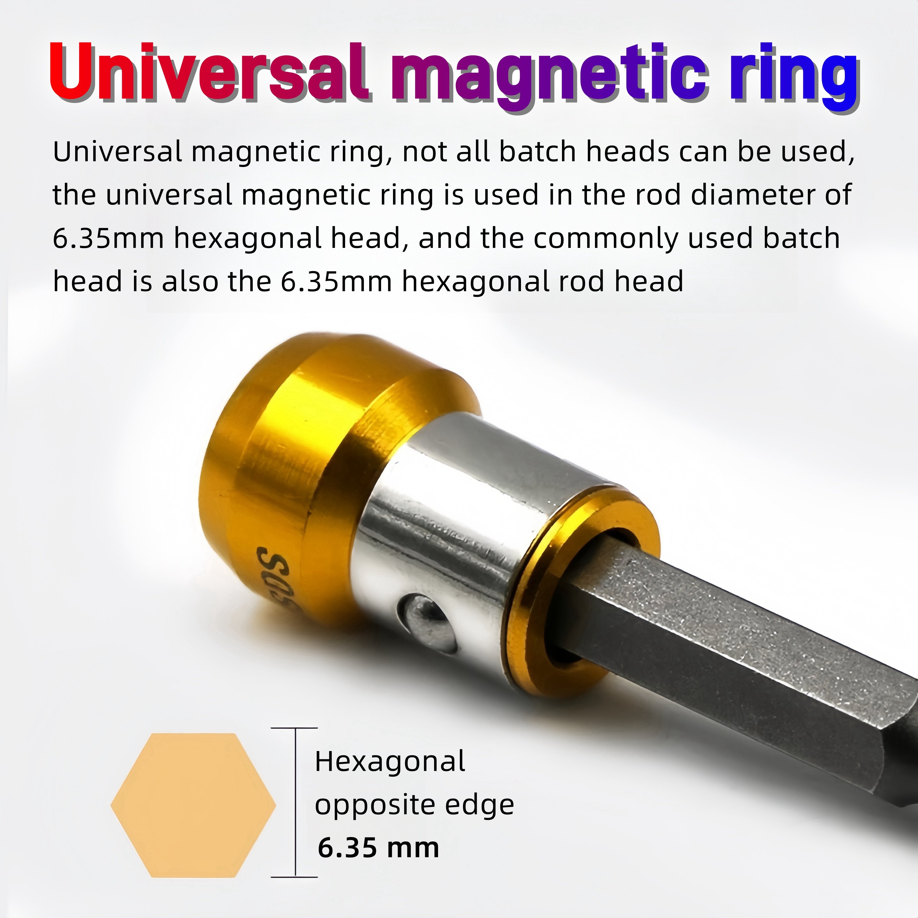 Universal Strong 6.35mm Magnetic Ring BG-63001 Type Aviation Aluminum Industrial Multipurpose Screwdriver Bit Accessories