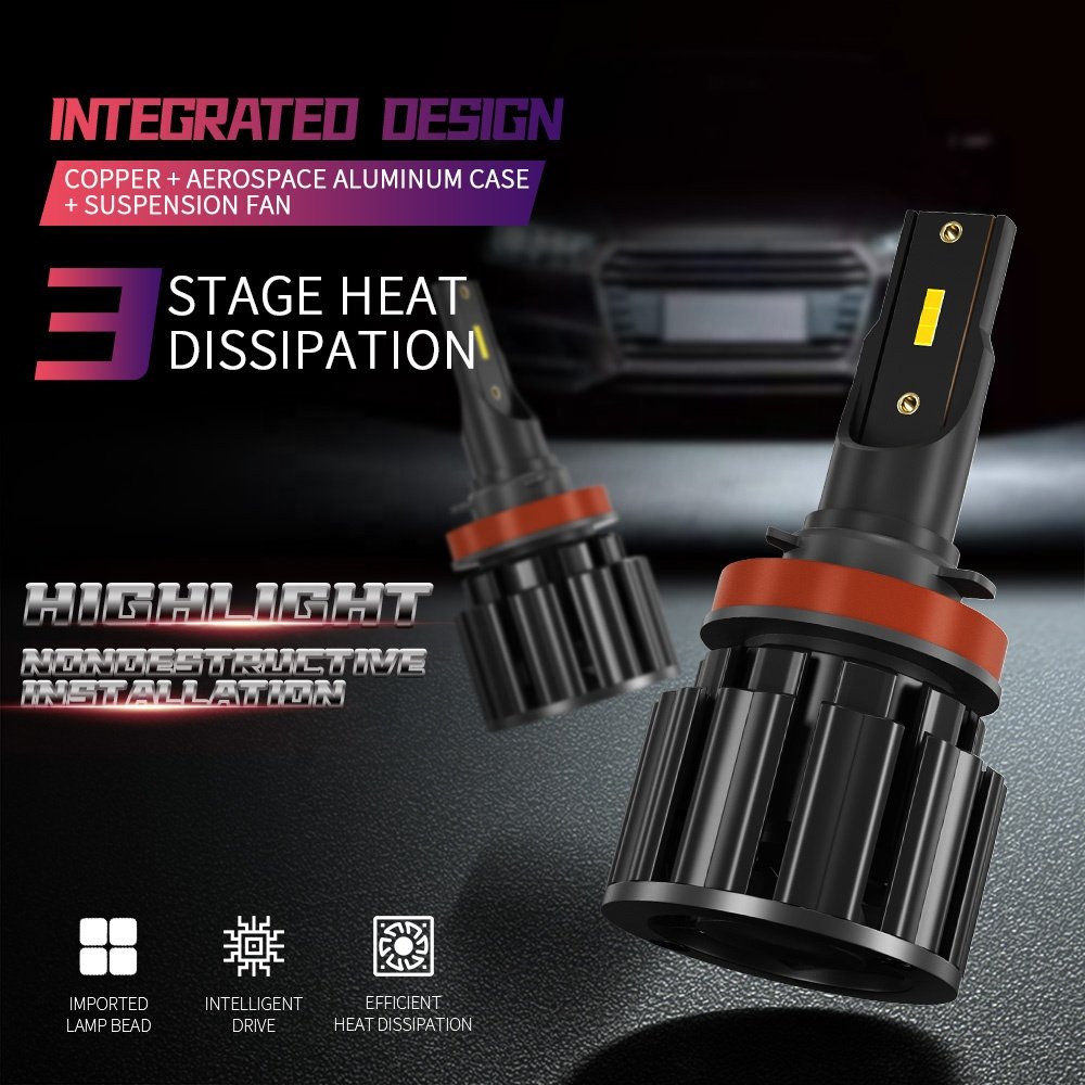RUTENSE Factory Sales Auto Parts Led Lights H4 H7 H11 9005 Headlamp 50W Car Led Headlight Bulb