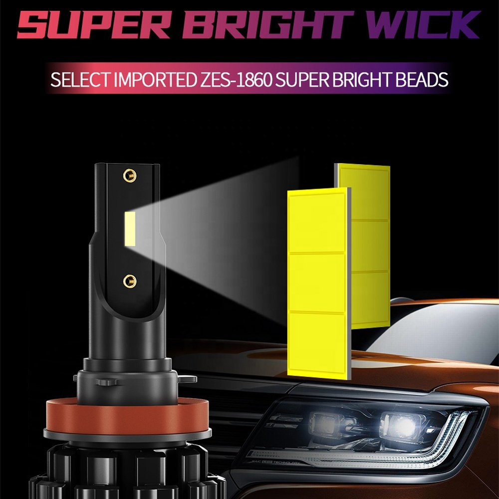 RUTENSE Factory Sales Auto Parts Led Lights H4 H7 H11 9005 Headlamp 50W Car Led Headlight Bulb