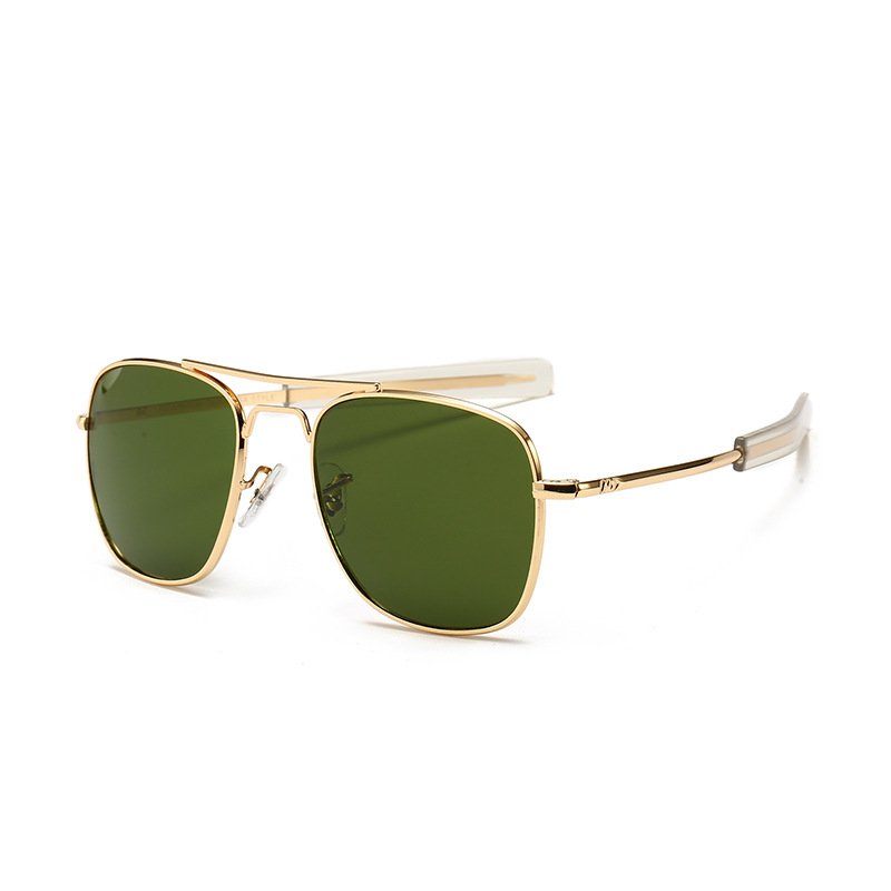 2024 Retro Trendy Pilot Metal Glasses AO Sunglasses Men American Optical Glass Lens Aviation Sunglasses AO Lunettes De Soleil