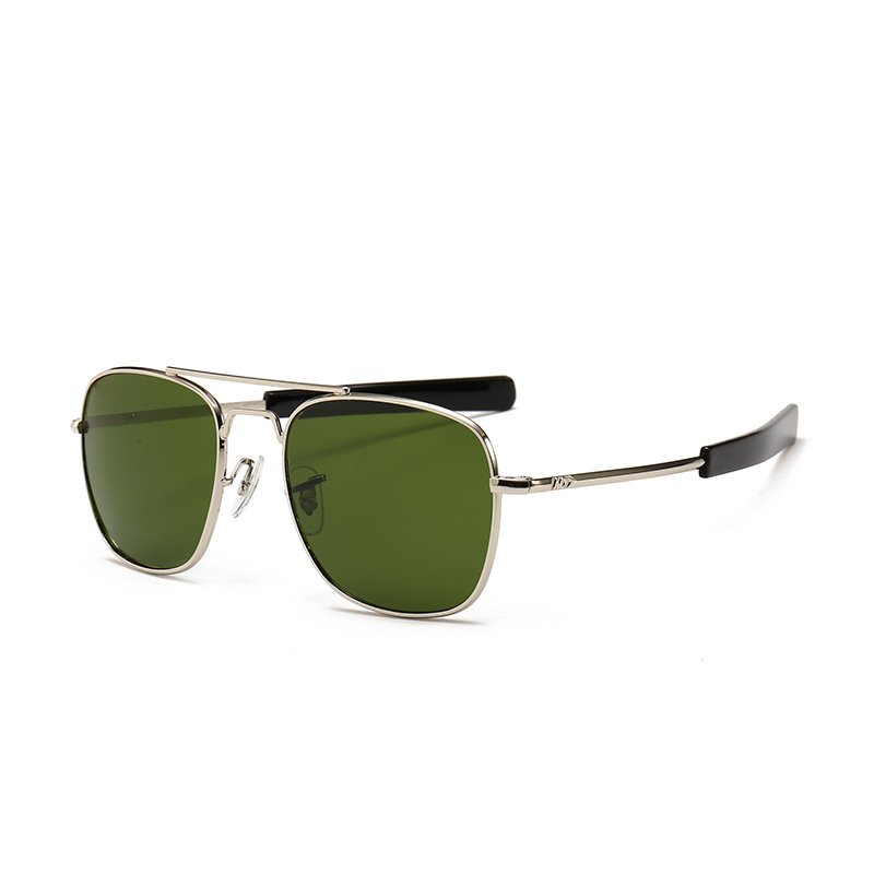 2024 Retro Trendy Pilot Metal Glasses AO Sunglasses Men American Optical Glass Lens Aviation Sunglasses AO Lunettes De Soleil